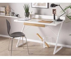 Beliani Rašomasis stalas FOCUS baltas 120 cm 60 cm su stalčiais