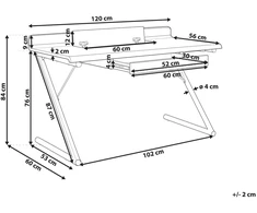 Beliani Rašomasis stalas FOCUS baltas 120 cm 60 cm su stalčiais