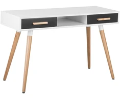 Beliani Rašomasis stalas FRISCO 120 × 45 cm su stalčiais, pilkas