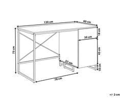 Beliani Rašomasis stalas LEXTON baltas 120 cm 60 cm