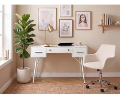 Beliani Rašomasis stalas MARFLA, baltas, 120 cm x 50 cm