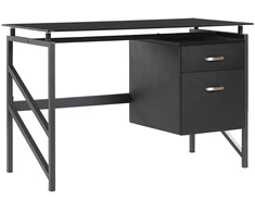 Beliani Rašomasis stalas MORITON, juodas, 117 cm x 57 cm, su stalčiais