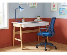 Beliani Rašomasis stalas THESLAY šviesiai rudos / baltos spalvos 120 cm 60 cm