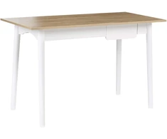 Beliani Rašomasis stalas VITRION šviesiai rudas/baltas 120 cm 60 cm