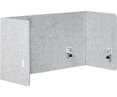 Beliani Rašomojo stalo pertvara SOLOA 210 x 61 cm pilka