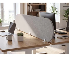 Beliani Rašomojo stalo pertvara SPARKY 180 x 40 cm šviesiai pilka