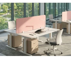 Beliani Rašomojo stalo pertvara SPLIT 160 x 50 cm, persikų spalvos