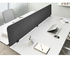Beliani Rašomojo stalo pertvara ZIGGY 180 x 40 cm Tamsiai pilka