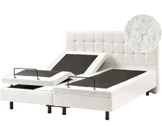 Beliani Reguliuojama lova Boucle DUKE 160 x 200 cm kreminė