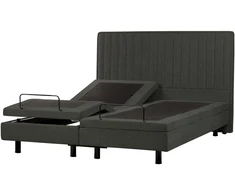 Beliani Reguliuojama lova CASTELLAN 180 x 200 cm tamsiai pilka