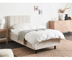 Beliani Reguliuojama lova DUKE 80 x 200 cm šviesiai smėlio spalvos