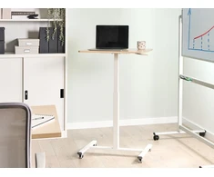 Beliani Reguliuojamas nešiojamojo kompiuterio stalas ACADEMIA šviesiai rudas/ baltas 65 cm 48 cm