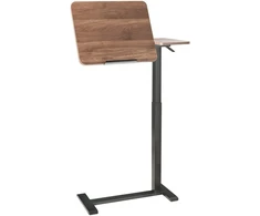 Beliani Reguliuojamas nešiojamojo kompiuterio stalas SCHOLA rudas/juodas 70 cm 40 cm