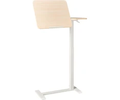 Beliani Reguliuojamas nešiojamojo kompiuterio stalas SCHOLA šviesiai rudas/baltas 70 cm 40 cm