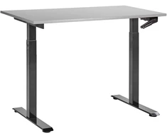 Beliani Reguliuojamo aukščio stalas DESTINES Pilka/ juoda 120 cm 72 cm