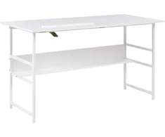 Beliani Reguliuojamo stalviršio braižymo stalas ORAN baltas 140 cm 60 cm