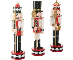 Beliani „RICKLEAN“ dekoracinių figūrėlių rinkinys riešutų gliaudytojai 30 cm red / baltas