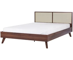 Beliani Rotango lova MONPAZIER 180 x 200 cm tamsiai ruda