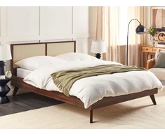 Beliani Rotango lova MONPAZIER 180 x 200 cm tamsiai ruda