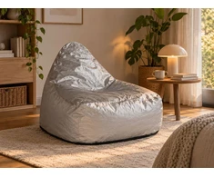 Beliani Sėdmaišis 200 L DROP 63 cm 75 cm sidabrinis