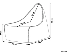 Beliani Sėdmaišis 200 L DROP 63 cm 75 cm Juodas