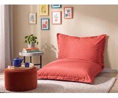 Beliani Sėdmaišis 300 L FUZZY 140 cm 180 cm raudonas