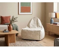 Beliani Sėdmaišis „DROP“ 200 l, 63 × 75 cm, šviesiai smėlinis