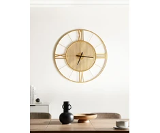 Beliani Sieninis laikrodis BLAMERE 80 cm, metalinis, auksinis