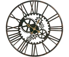 Beliani Sieninis laikrodis PETRER 60 cm metalinis juodas