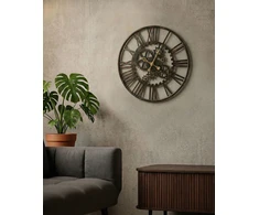 Beliani Sieninis laikrodis PETRER 60 cm metalinis juodas