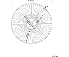 Beliani Sieninis laikrodis SAZAIS 80 cm, metalinis, juodas