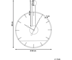 Beliani Sieninis laikrodis TAUGON, 60 cm, metalas, juodas