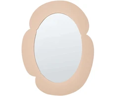 Beliani Sieninis veidrodis ALVENA 60 cm 80 cm smėlio spalvos