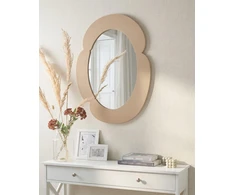 Beliani Sieninis veidrodis ALVENA 60 cm 80 cm smėlio spalvos