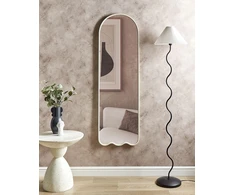 Beliani Sieninis veidrodis BUSSY 45 cm 145 cm metalinis, kreminės spalvos
