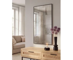 Beliani Sieninis veidrodis CALMONT 60 cm 120 cm stiklas juodas