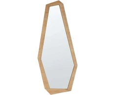 Beliani Sieninis veidrodis CHANU 44 cm 104 cm šviesiai rudas