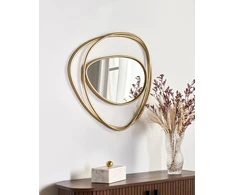 Beliani Sieninis veidrodis COURCY 50 cm x 54 cm, metalinis, auksinis