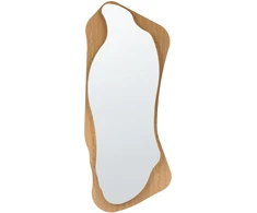 Beliani Sieninis veidrodis LAMBLORE, 58 × 171 cm, šviesiai rudas, su LED apšvietimu