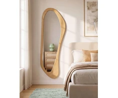 Beliani Sieninis veidrodis SAUVILLE, 50 × 160 cm, šviesiai rudas