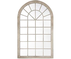 Beliani Sieninis veidrodis TREVOL 77 cm 130 cm Metalas Smėlio spalvos