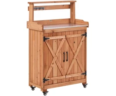 Beliani Sodininkystės stalas ALTOLIA 70 cm x 119 cm, eglės mediena, rudas