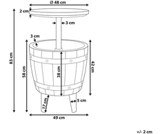 Beliani Sodo baro staliukas su šaldomąja funkcija SILG 49 cm 49 cm smėlio pilkumo