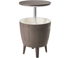 Beliani Sodo baro staliukas su šaldomąja funkcija SILG 49 cm 49 cm smėlio pilkumo