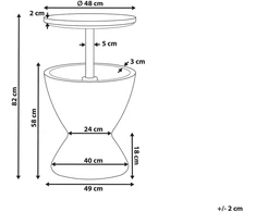 Beliani Sodo baro staliukas su šaldymo funkcija AISA 49 cm 49 cm medžio imitacija ruda