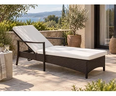 Beliani Sodo gultas su pagalvėle „VASTO“, sulankstomas, iš technorattano, rudas