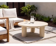 Beliani Sodo kavos staliukas VIPITENO 80 cm, metalinis, smėlio spalvos