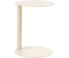 Beliani Sodo pagalbinis staliukas VENTURINA 40 cm 40 cm metalinis smėlio spalvos