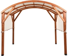 Beliani Sodo pavėsinė SCOPELLO iš kėnio medienos 303 cm 300 cm ruda / smėlio spalvos