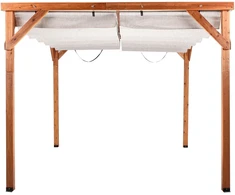 Beliani Sodo pavėsinė VILLAROSA, eglės mediena, 320 cm x 380 cm, ruda/smėlio spalva